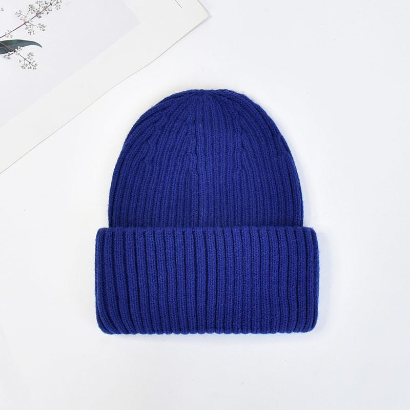 Winter Knit Beanie Hat Unisex Custom Logo Ribbed Wool Knit Beanies Winter Luxury Warm Cuffed Beanie Hat for Women Men