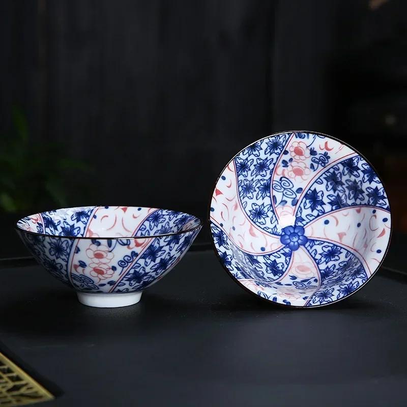 1 шт. китайская бутиковая керамическая чашка для чая, сине-белая фарфоровая чаша для чая, расписанная вручную, чашка для чая для путешествий и медитации, чайный набор 70 мл