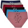 Women Underwear High Waisted Cotton Plus Size Ladies Panties Briefs Knickers 6 Pcs/set