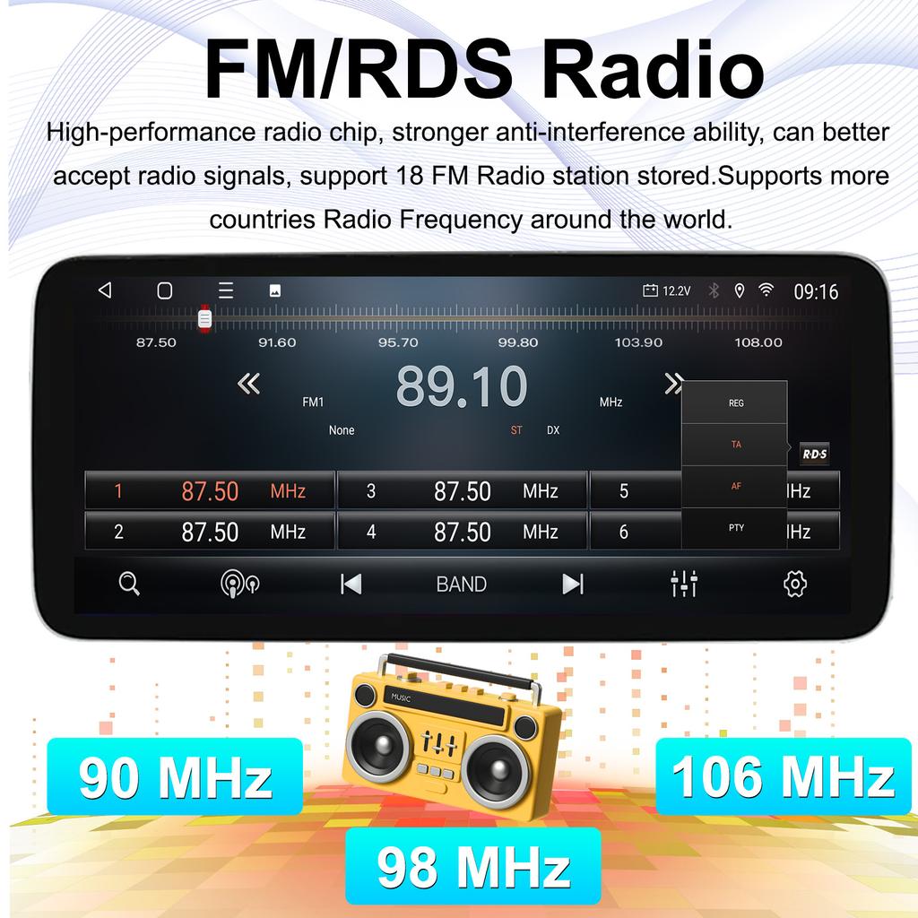 12,3-дюймовый сенсорный экран беспроводной Carplay для Ford Fiesta 2009-2014 GPS-навигация Bluetooth 4G