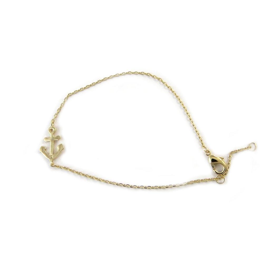 Les Trésors De Lily [N6980] - Позолоченный браслет «Морской якорь» - 14x9 мм