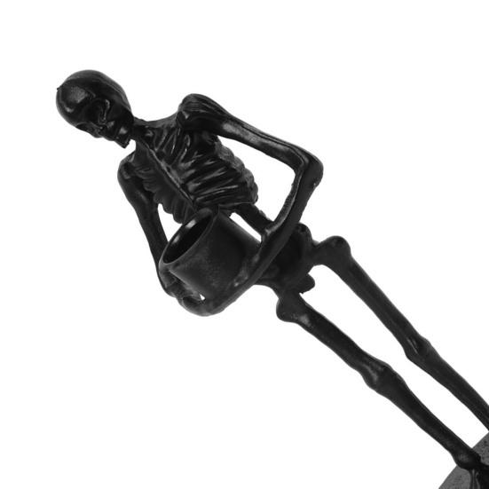 Decorative Candle Holder for Shelf Gothic Holder, Spooky Skeleton/Skeleton Hand Taper Resin Craft Ornament Garden Candlestick Decoration Halloween