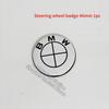 Car Full White Logo Front Hood Emblem 82mm+Rear Badge 74mm+Wheel Hub Cap 68mm/56mm+steering wheel sticker 45mm For All BMW