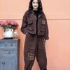 Plus Velvet Thickened Casual Suit Women's Autumn and Winter Fashion Super Thick Warm Short Jacket Harem Pants Two-piece Suit