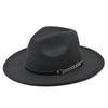 Simple Big Brim Hat  Chain British Style Classic Jazz Top Hat