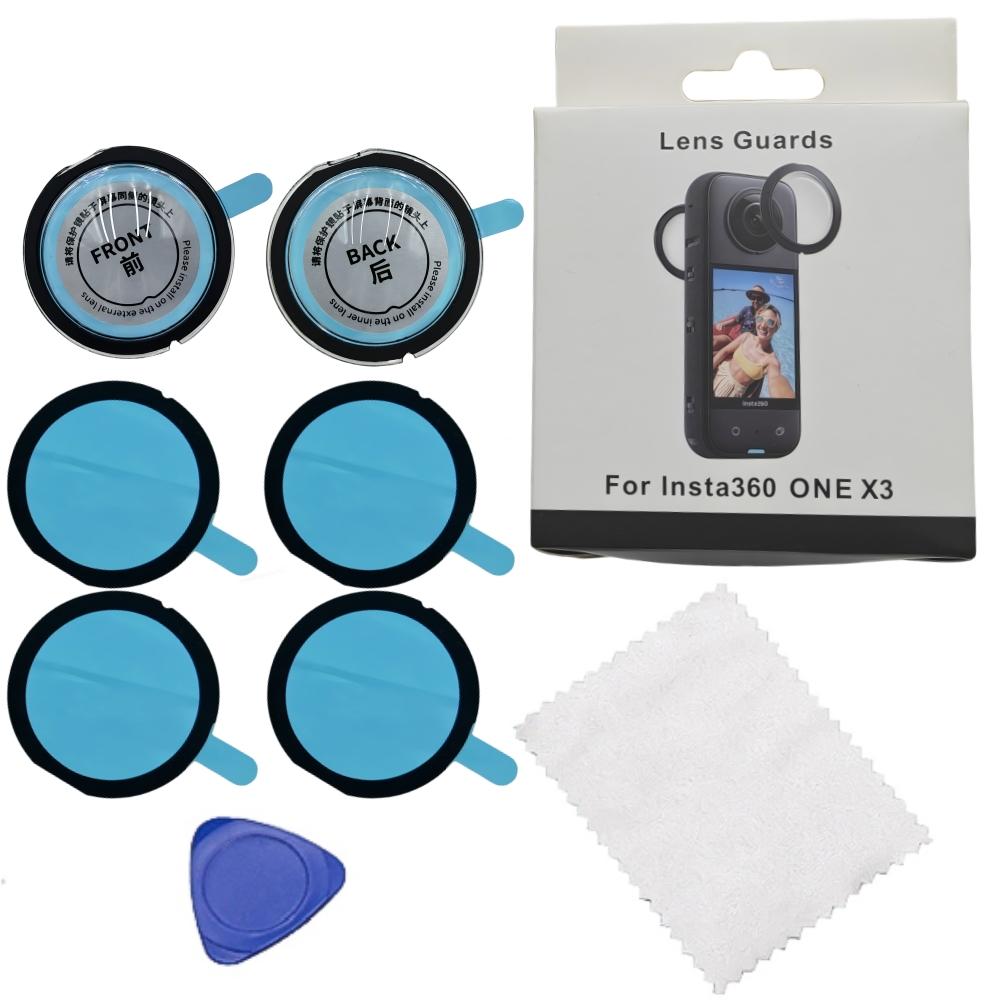 For Insta360 X3 Lens Protector Dual Lens Guards Protective PC Cover Sticky Waterproof Accessories