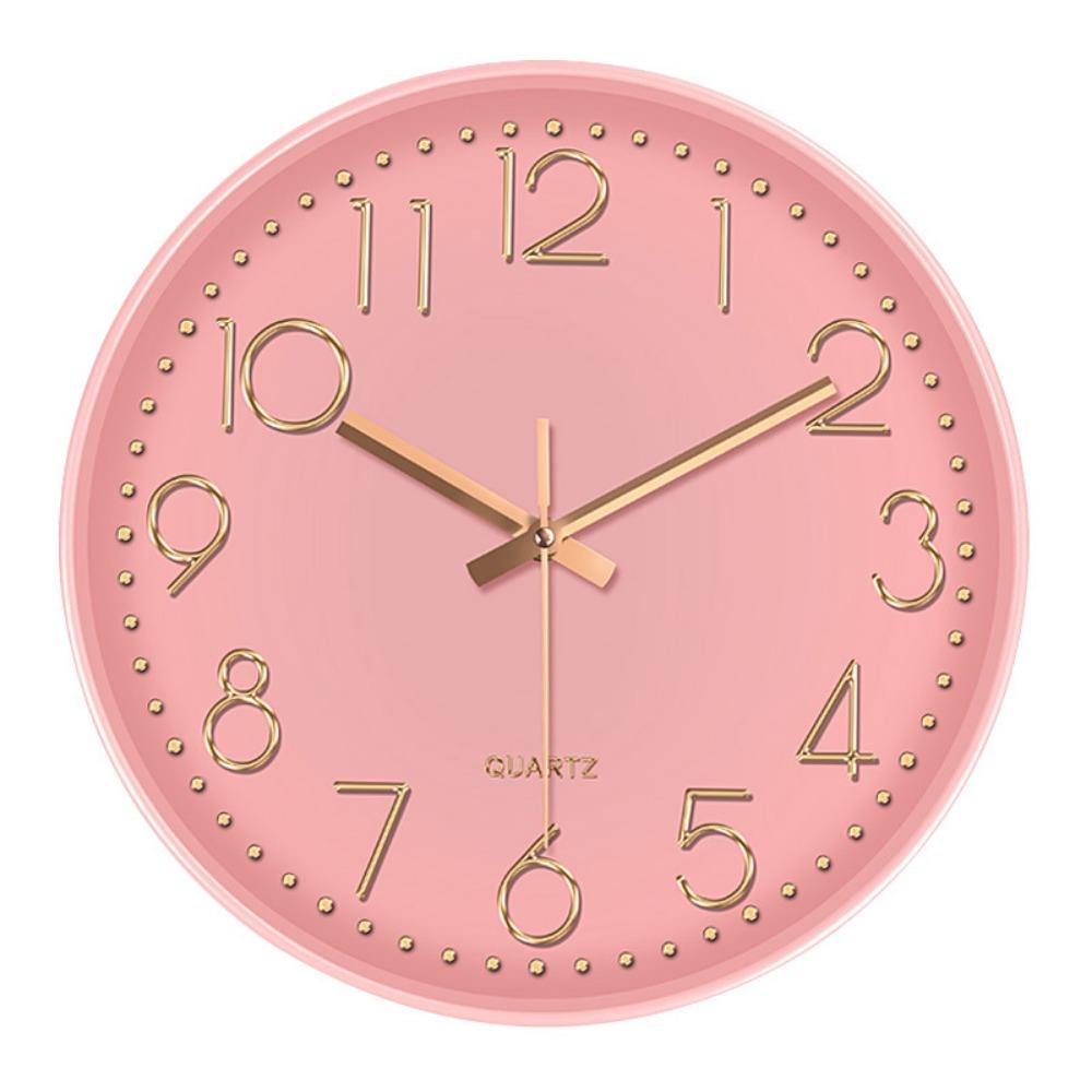 Creative Silent Nordic Wall Clock Round Multi-color Electronic Color Clock Non-Ticking Wall Hanging Clock Bedroom