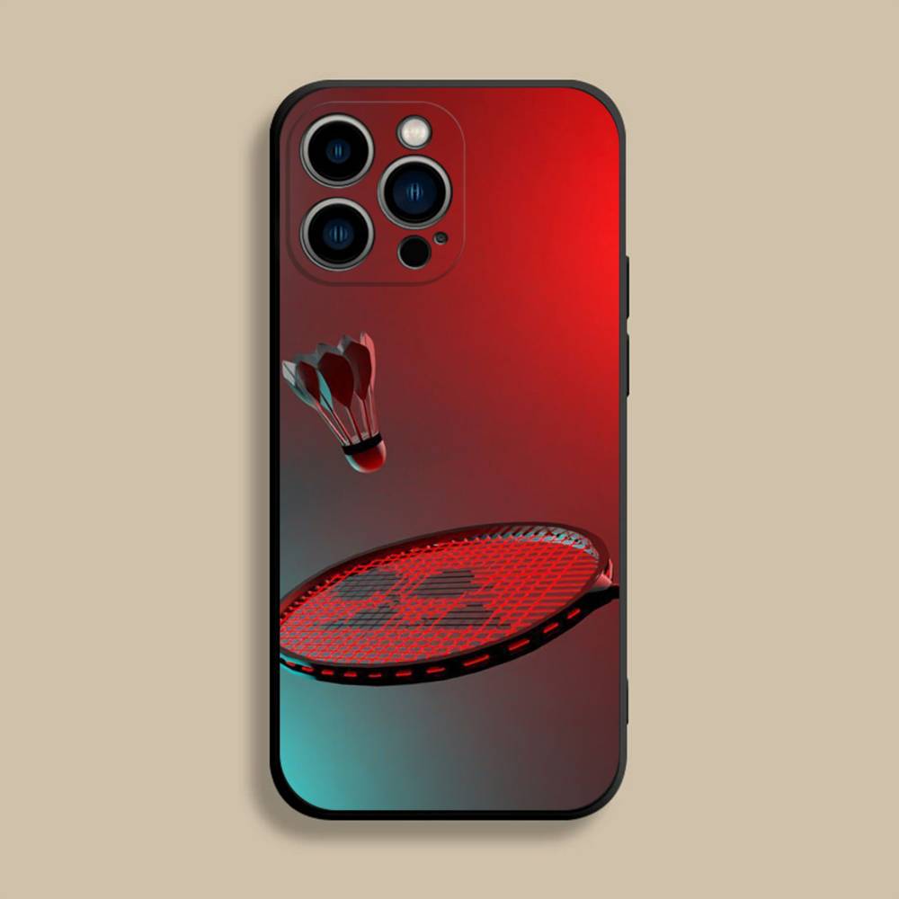Sport Badminton Cool Phone Case For iPhone 17,16,15,14,13,12,Pro,Max,Plus,E,SE4,Air,Mini Black Soft Cover