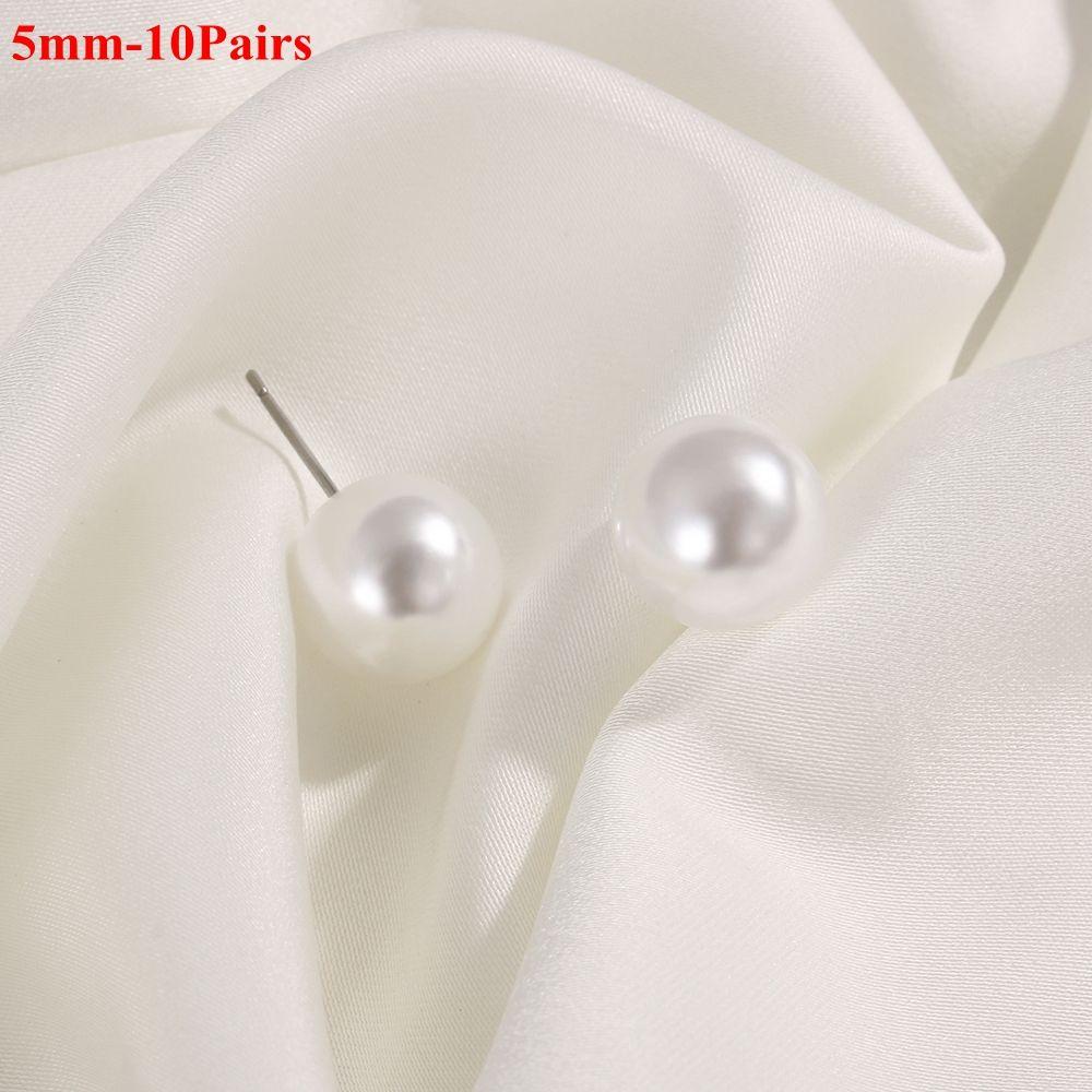 5Pairs/10Pairs/12Pairs Women Fashion Wedding Engagement Round Shape Elegant Ear Stud Pearl Earrings