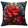 New Vintage Floral Pillowcase Creative Colored Glass Printed Home Sofa Car Cushion Pillowcase