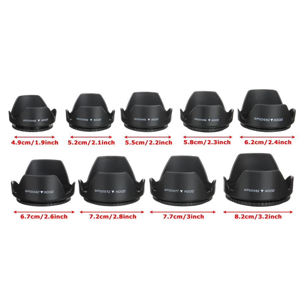 Practical Universal Camera Anti-Glare Cover Screwed Lens Hood Sunshade Protective Shield