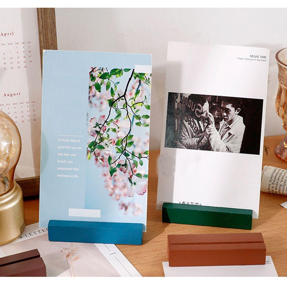 Picture Frame Base Desktop Decoration Photos Stand Cards Display Stand Paper Clamp Wooden Clips