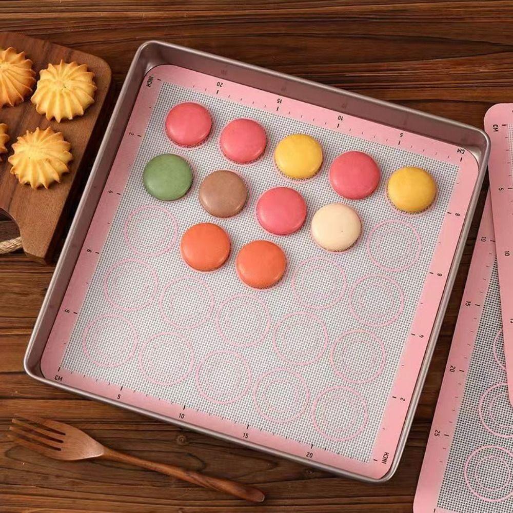 BPA Free Cake Pan Liner Reusable Macaron Cookie Pad Silicone Baking Mat Baking Tool