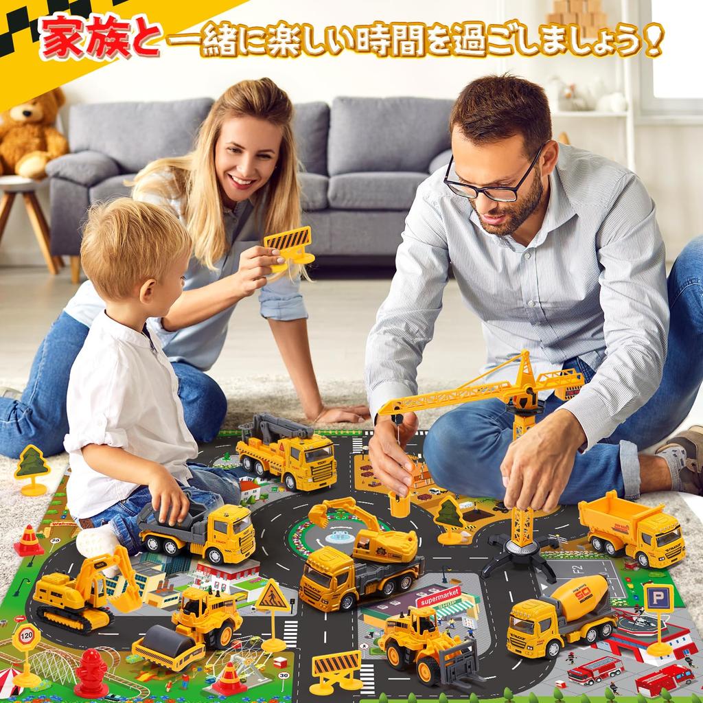 Cute Stone Construction Vehicle Toy Car Toy Set of Educational Excavator Car with Play Movable Work Construction Mini Traffic Light Birthday