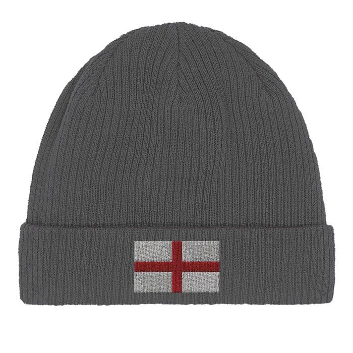 Bonnet - Drapeau Angleterre - Gris - 100% Coton - Taille Fixe - Design Épuré