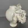 Керамическая ваза Белая Трехмерные лепестки цветов Ручная работа Пионы Ваза для цветов Керамические изделия ручной работы Украшение для дома