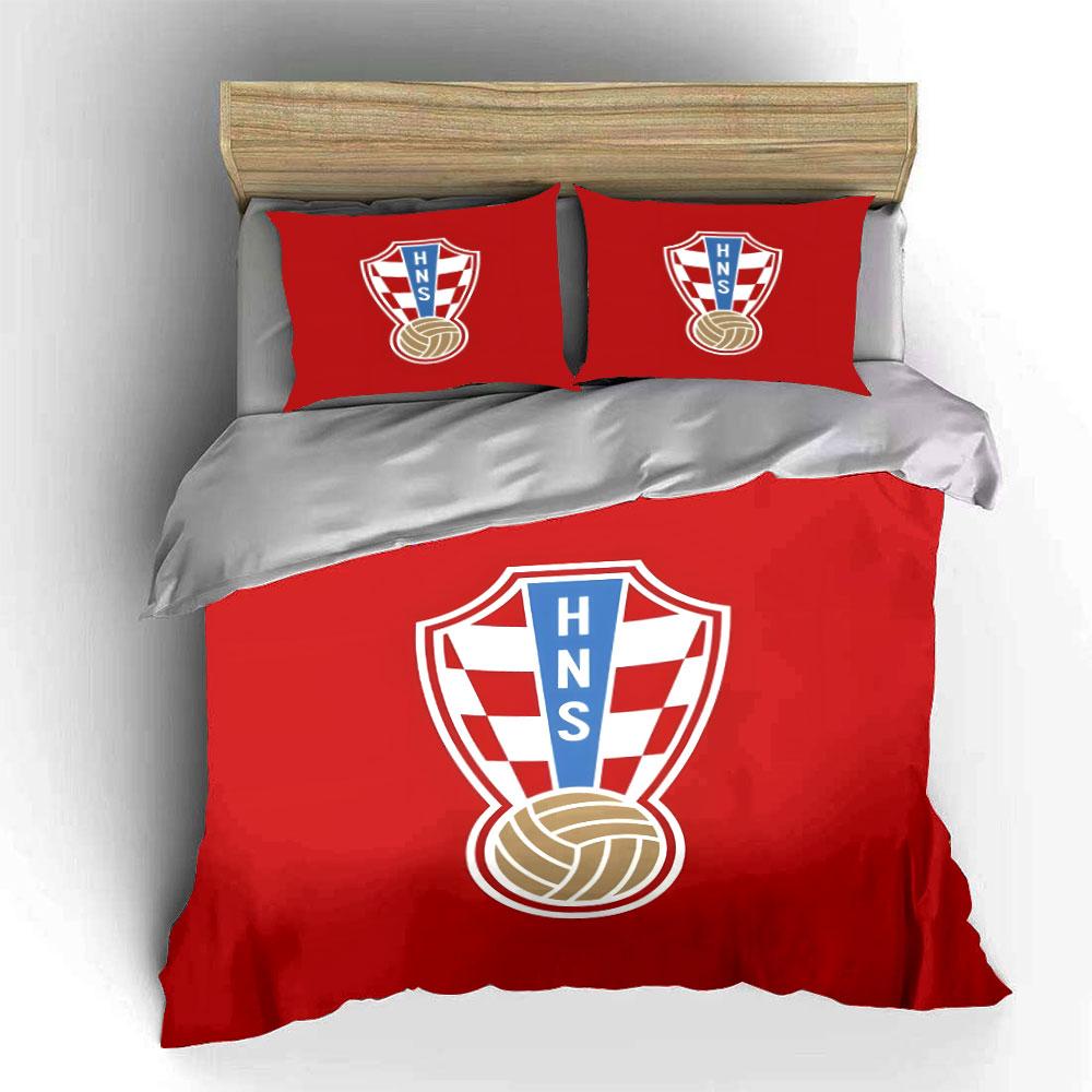 Red Croatian football emblem. Bedding sets Duvet cover sets Duvet covers Pillowcases(1* Duvet Cover 2* Pillowcases without duvet insert)