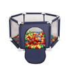 Hexagon 6 Side Play Pen with 100 Balls, Blue:yellow/green/blue/red/orange