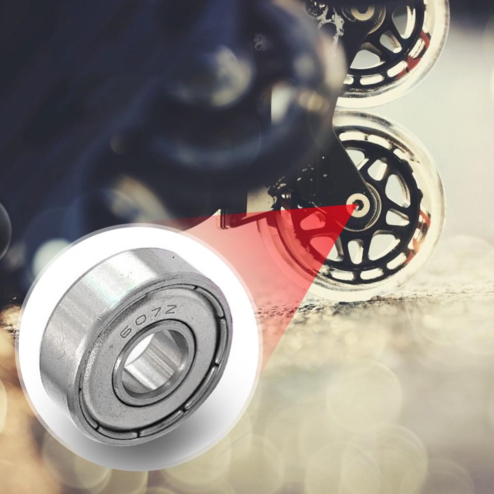 607ZZ Metal Sealed Miniature Bearing Heavy Load Rolling Bearings 7x19x6mm Carbon Steel Wear Resistant for Skateboard Scooter