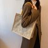 Large Capacity Versatile Retro Tote Bag Women'S Fashion Linen Commuter Shoulder Bag Fashion Portable Shopping Bag