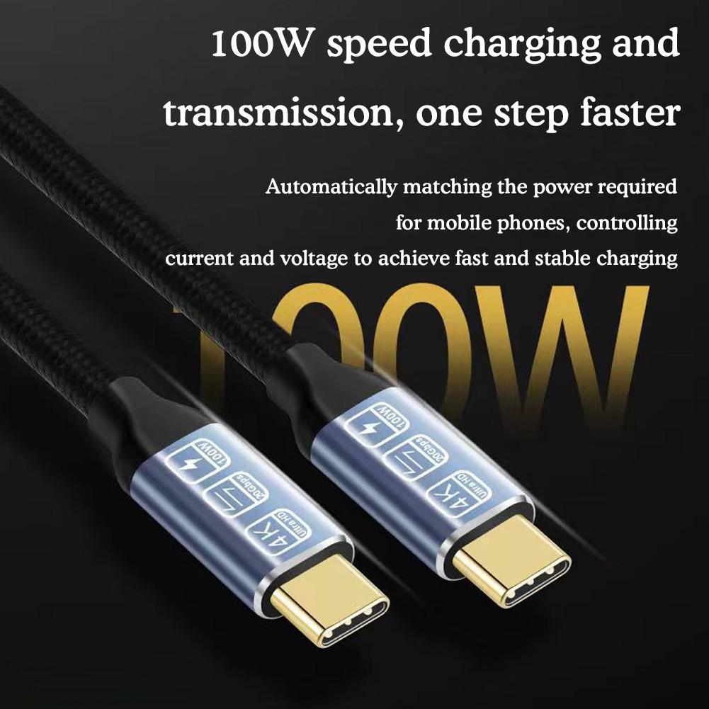 Кабель USB C - USB C 3.2 Type C Gen2 PD100W 20V5A 4K@60Hz Data Cable 20Gbps Audio Sync Date CT P9T8