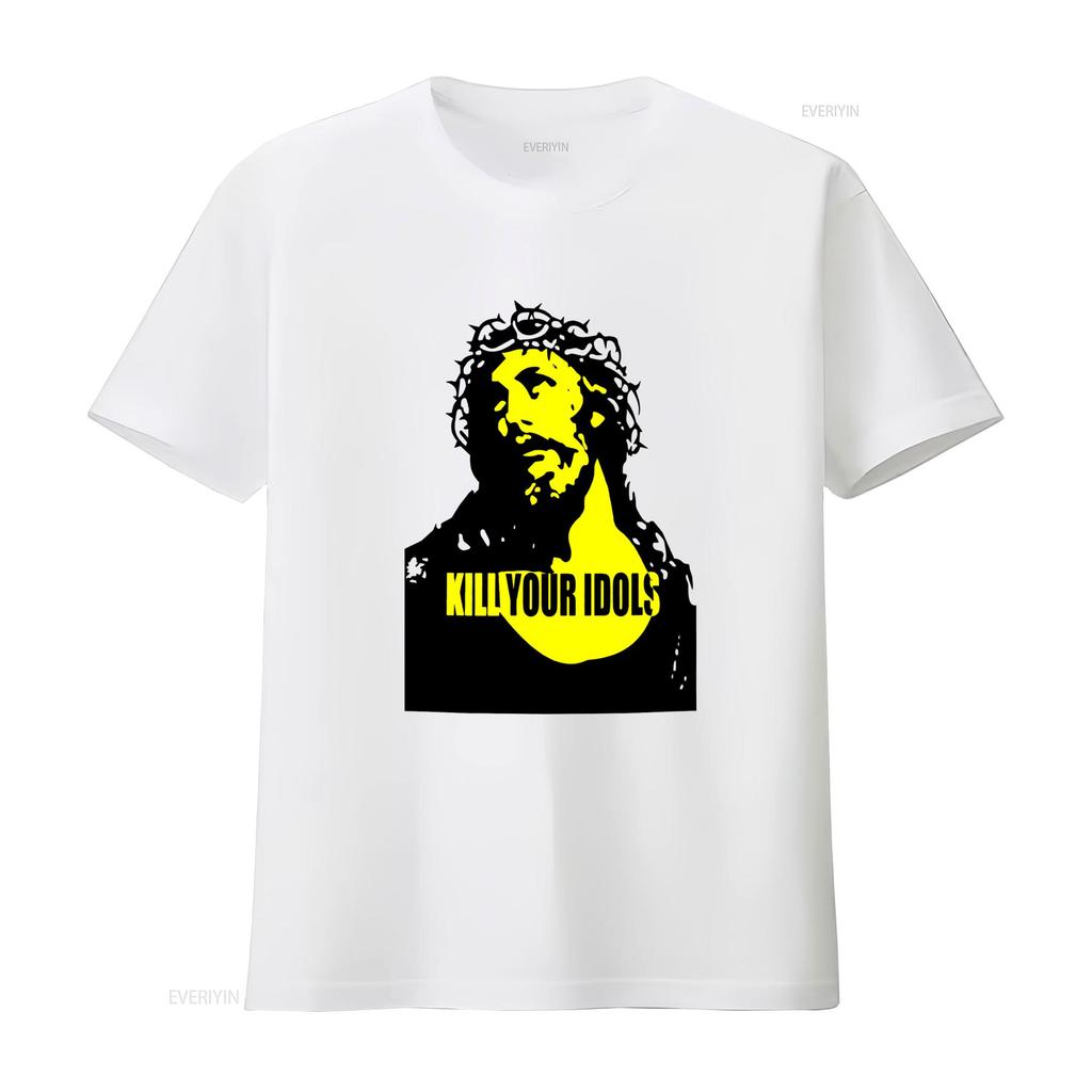 Kill Your Idols Jesus Punk Rock Music T Shirt Bold Design for Rebellious Souls vintage Washed Stylish Comfortable Unisex