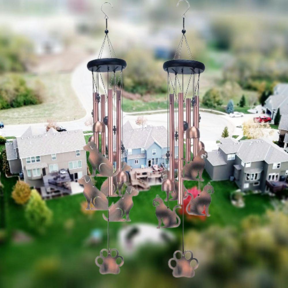 Ретро Животное Памятный Колокольчик Ветра 4 Алюминиевые Трубки Настенные Колокольчики Домашнее Украшение