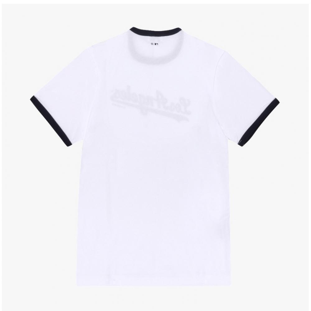 SporTy Rich DodgerS Ringer Women S T ShirT Wh50 whiTe Dark Navy