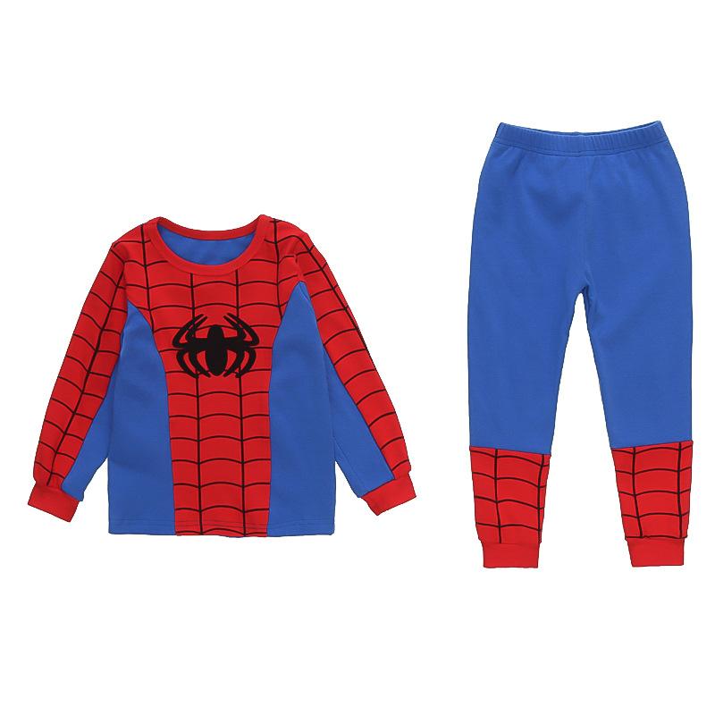 Boys Spider Man Pajama Set Long Sleeve Top and Pants for Spring Autumn Winter