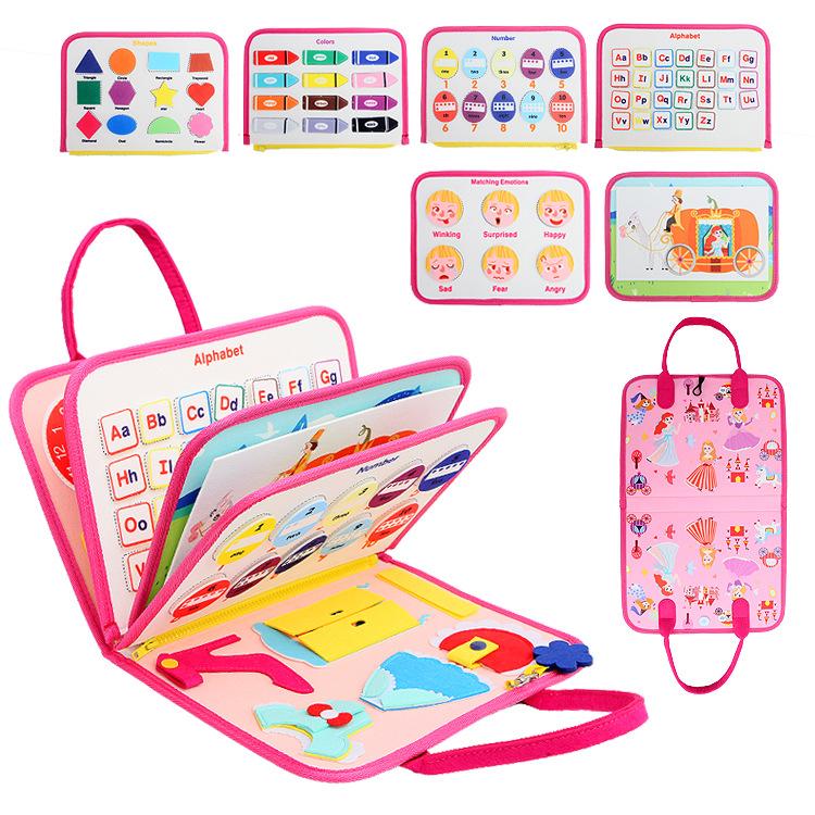 Sensory Play Board Busy Board Montessori Leaning Toys For Toddlers Foldable Sensory Toy Toddler Activity Board-Educational Learn