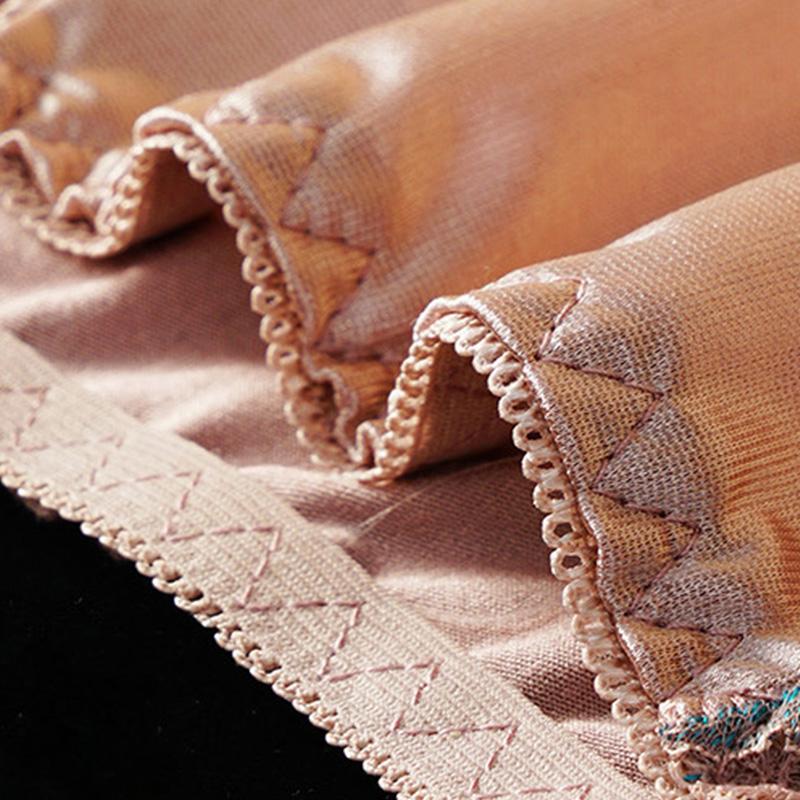 1PC Breathable Cotton Panties Briefs Lace Underwear Underpants Temptation Mid Waist Silk Intimate