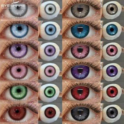 1 пара цветных контактных линз для глаз Хэллоуин красные линзы цветные косплей синие зрачки косметика красота фиолетовые линзы