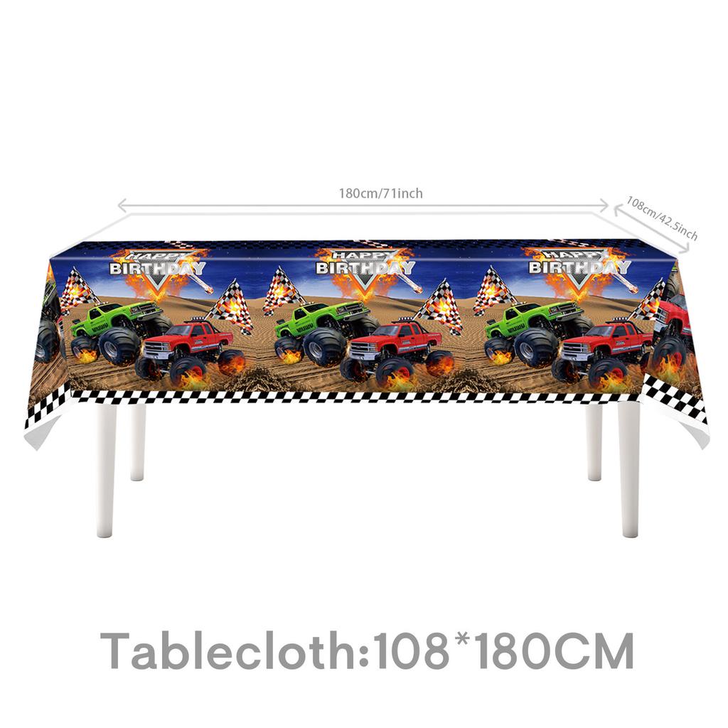 Custom Monster Truck Off-Road Theme Party Supplies Party Decorations Banner Tableware Tablecloth Tissue Birthday Arrangement