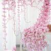 200cm Artificial Cherry Blossom Flowers Vine Wedding Arch Party Wall Decoration