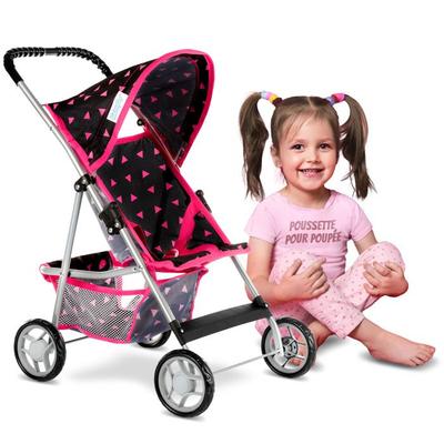 Коляска для кук Kinderplay – легкая, складная и устойчивая, с капюшоном и ремнем безопасности (KP0280R)