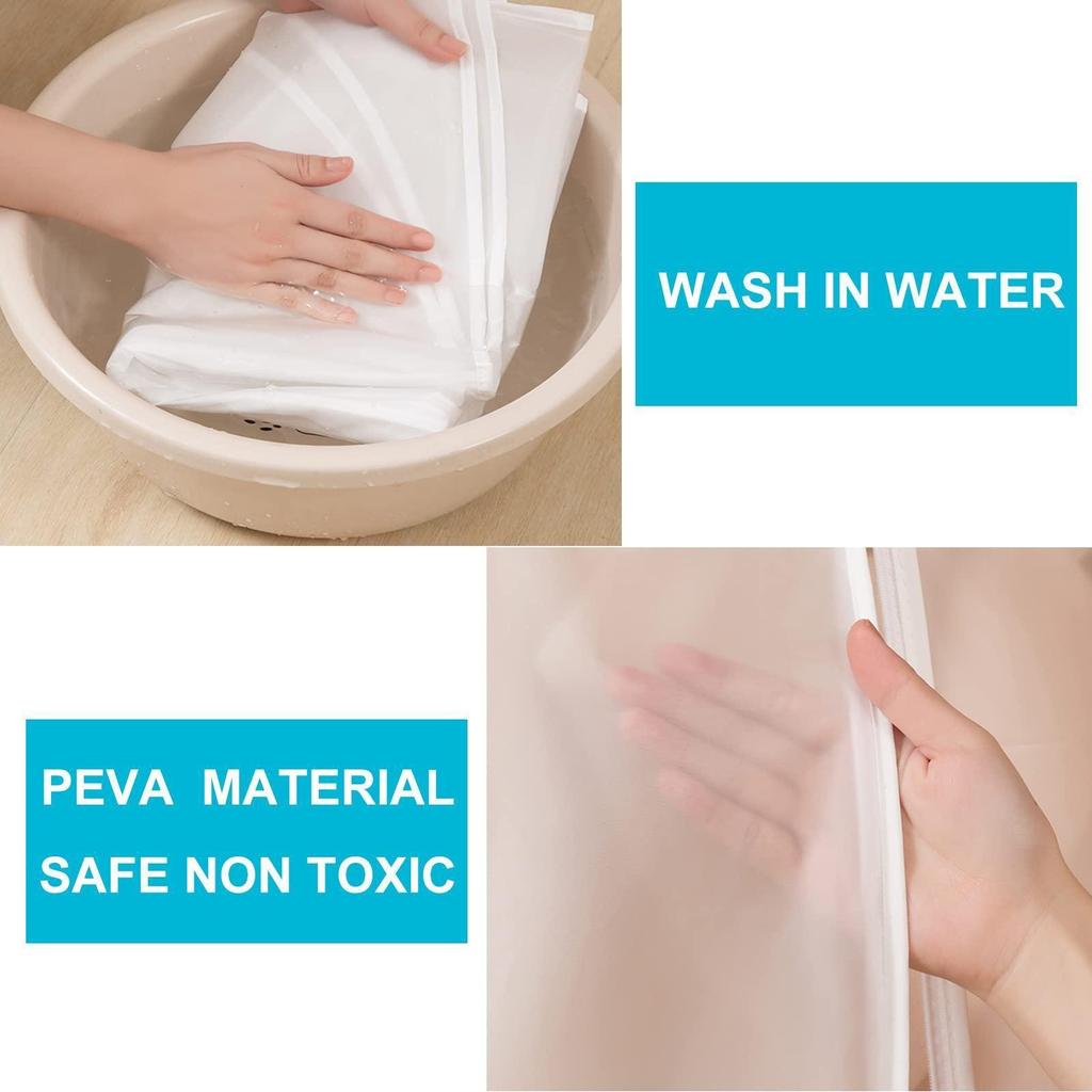 PEVA Double-Zipper Large Clothes Dust Cover Garment Suit Dress Coat Waterproof Dustproof Clothes Protector Hanging Organizer Wardrobe Storage Bag
