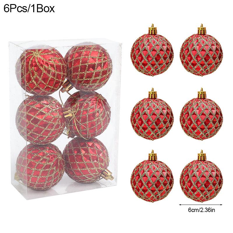6 шт. 6 см рождественские шары украшения елочные подвески Navidad Noel новогоднее праздничное украшение для дома