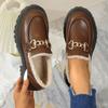 Fashion Large British Style Small Leather Shoes 2024 Winter New Fashion with Plush Loafers Cotton Shoes for Women