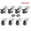 Furniture Casters Wheels Soft Rubber Swivel Caster Silver Roller Wheel for Platform Trolley Chair Household Accessori