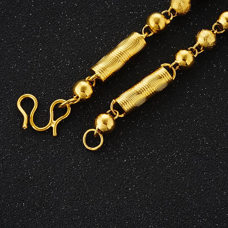 Мужское цилиндрическое золотое ожерелье, Властное вьетнамское ожерелье из песочного золота, Позолоченное ожерелье-имитация в подарок
