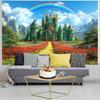 Emerald Castle Backdrop Green Castle Spring Fairy Castle Rainbow Background Party Decorations Portrait Photo Booth Props Banner