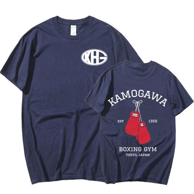 Аниме Hajime No Ippo Футболка Манга Камогава Бокс Тренажерный зал КГБ Футболки с принтом Мужская хлопковая футболка большого размера Harajuku Уличная одежда Парная одежда Топы