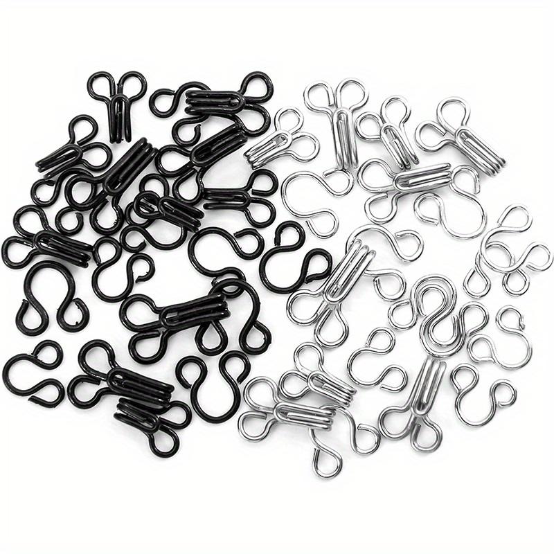 100 пар швейных крючков и петель для застежки для бюстгальтеров, одежды, брюк, юбок, для шитья, рукоделия, серебристые