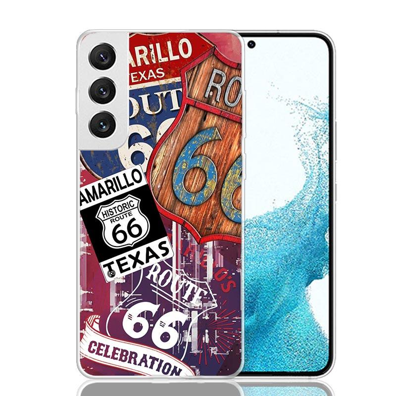 America Route 66 Phone Case For Samsung Galaxy S26 S25 Edge S24 S23 FE S22 Ultra S21 Plus S20 + Fundas Cover Coque Galaxy S25 S2