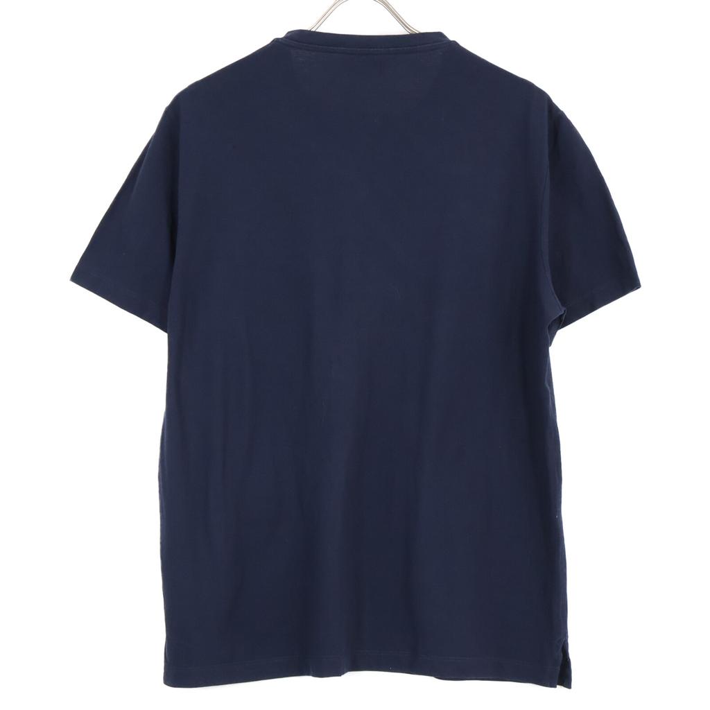 HERMES 20Stainless Steel 01-5773 Cotton Crew Neck Short Sleeve Pocket Top tops L NavyUsed