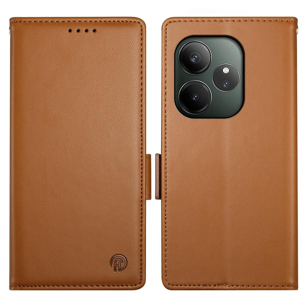 DF-010 Для Realme GT 6 5G Подставка Чехол PU Кожаный Кошелек Чехол для Телефона