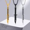 Vnox Cool Punk Dagger Necklaces for Men,Hip Hop Stainless Steel Stiletto Pendant Male Collar Gift Jewelry