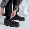 Новые британские ретро-туфли с квадратной головкой из кожи на осень и зиму, мужские туфли-дерби с толстой подошвой и увеличенным каблуком 93560-R