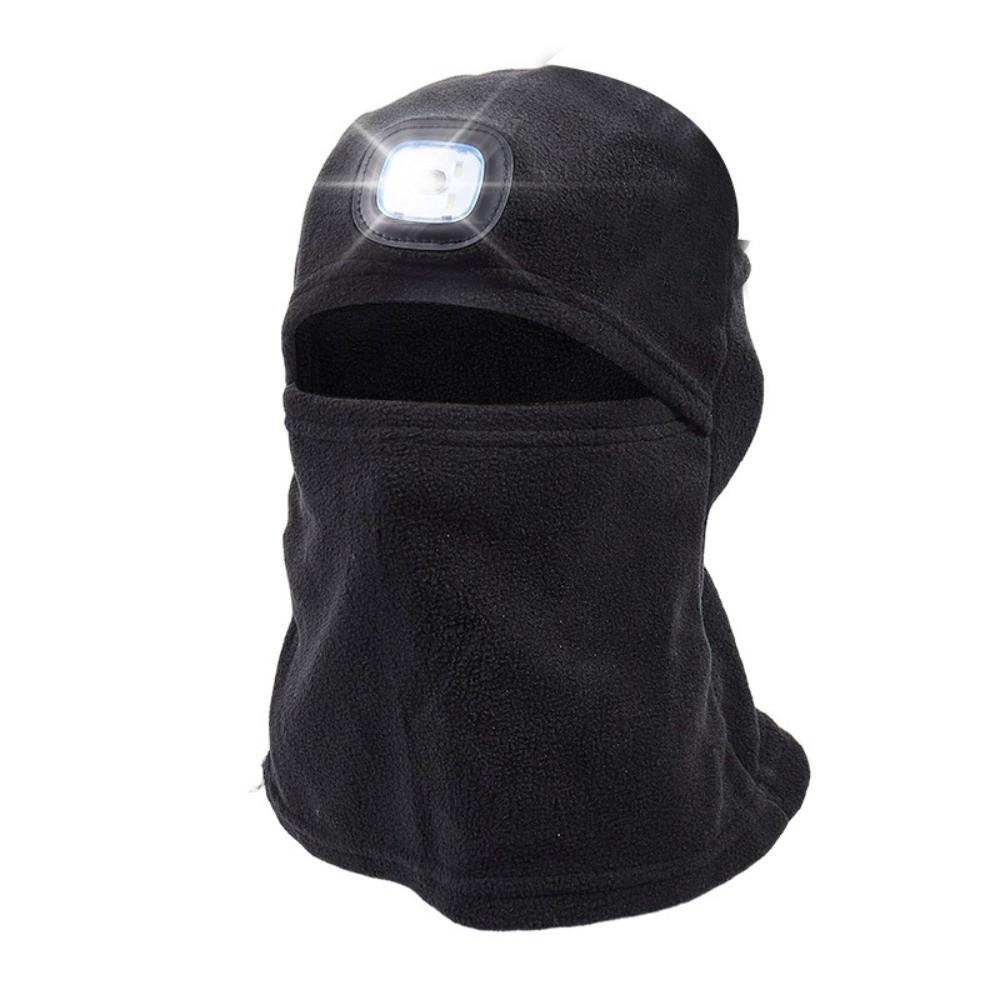 Warm Thermal LED Light Balaclava USB Rechargeable Full Face Mask New Night Cycling Beanie  Winter