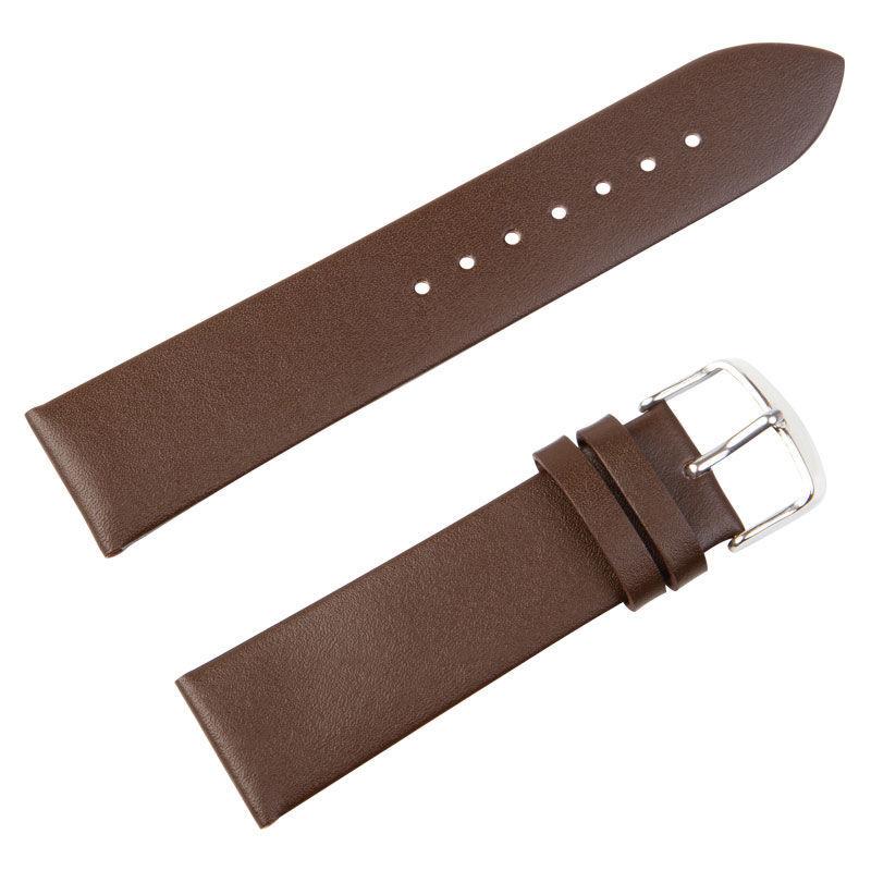 Universal Watch Strap - Ultra-Thin Top Grain Cowhide Leather with 5 Sizes (16mm, 18mm, 20mm, 22mm, 24mm) - Classic Pin Buckle Design